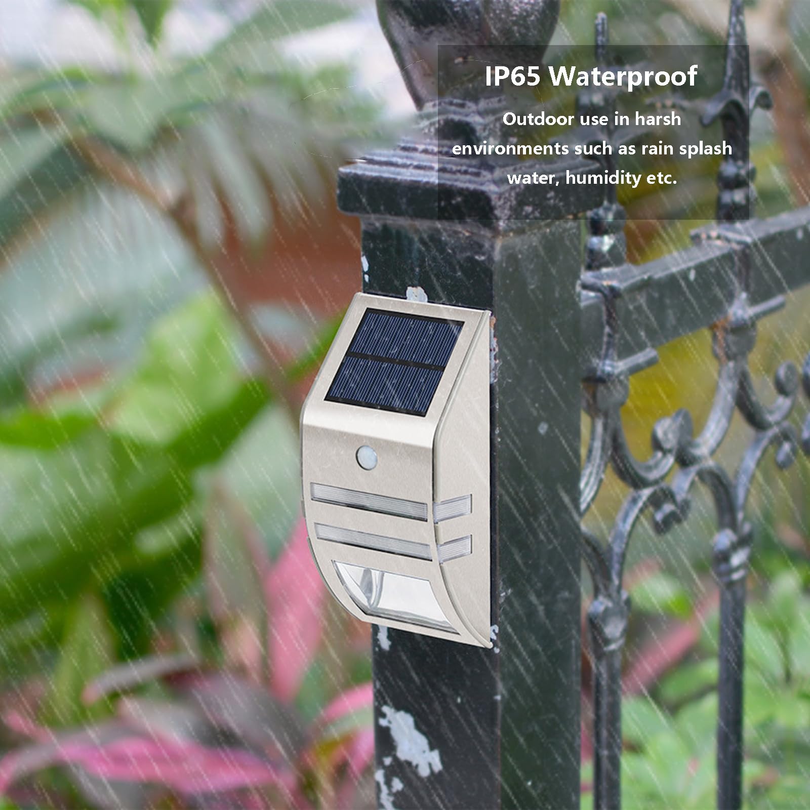 Lampada da Parete a LED Solare, alimentata a Batteria, con sensore di Movimento, Impermeabile IP65, Illuminazione Esterna dal Design Moderno per Cortile, vialetto e Giardino.