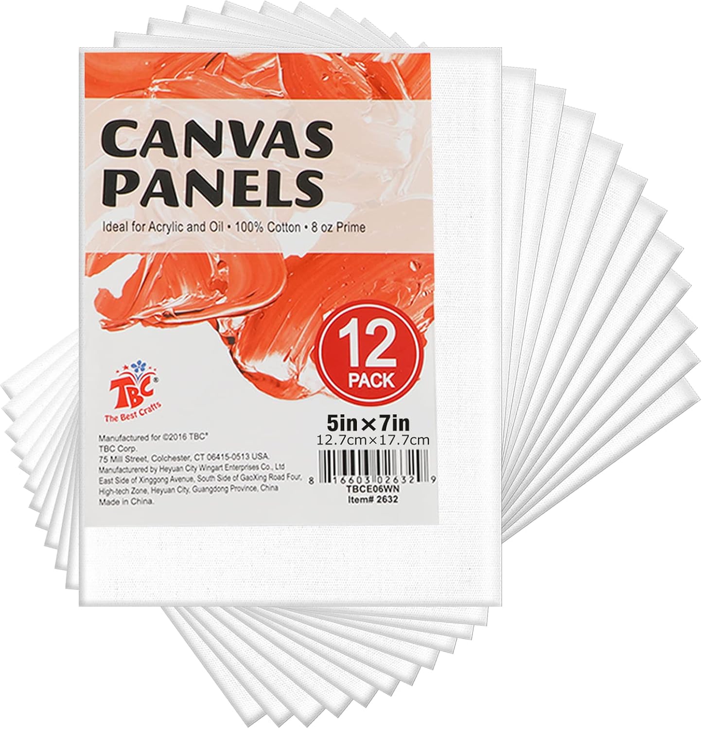 TBC Blank Canvas for Painting 12PCS A5 Artist Canvases Frame Drawing