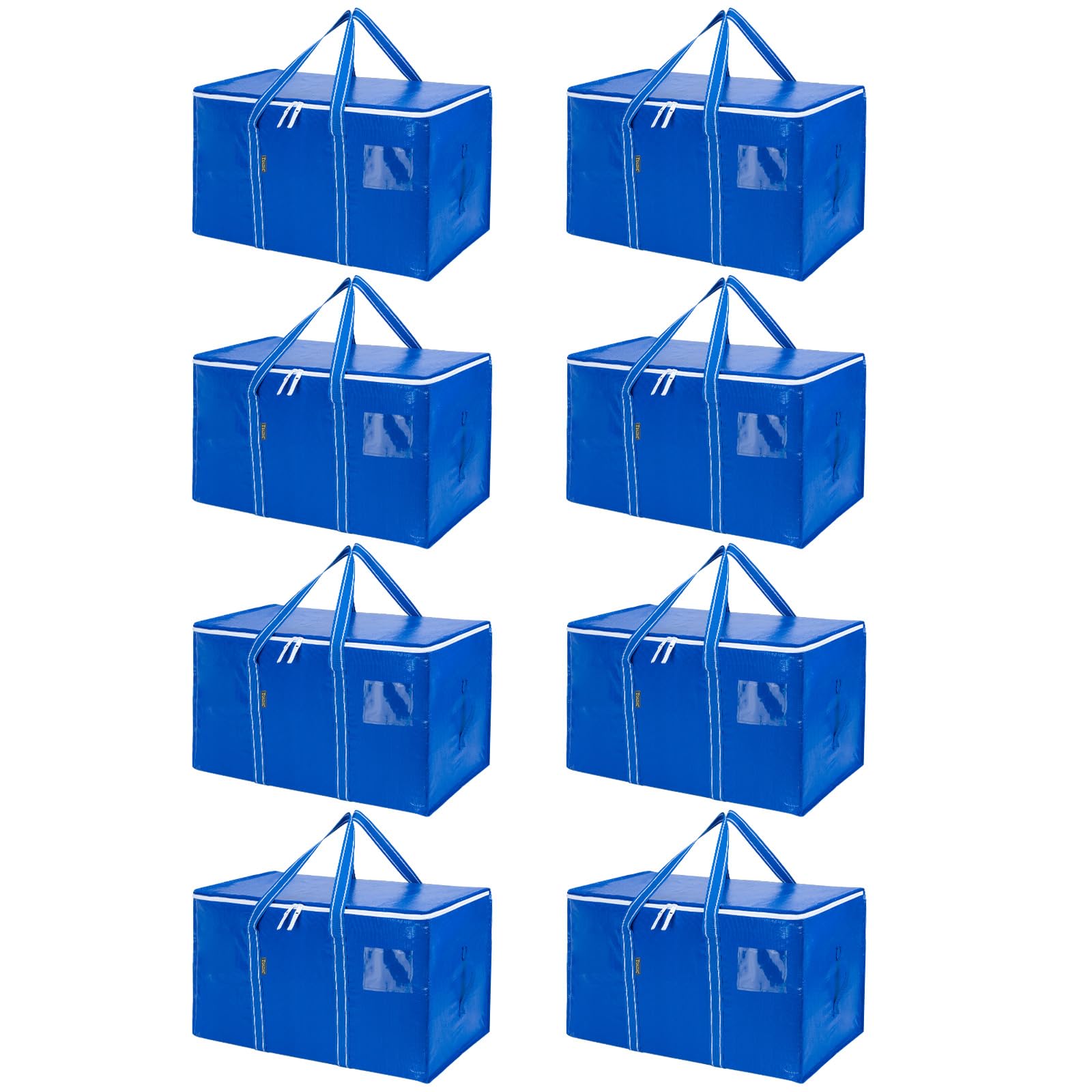 BALEINE 8-Pack Oversized Moving Bags with Reinforced Handles, Heavy-Duty Storage Tote for Clothes, Moving Supplies (Royal Blue, 8-Pack)