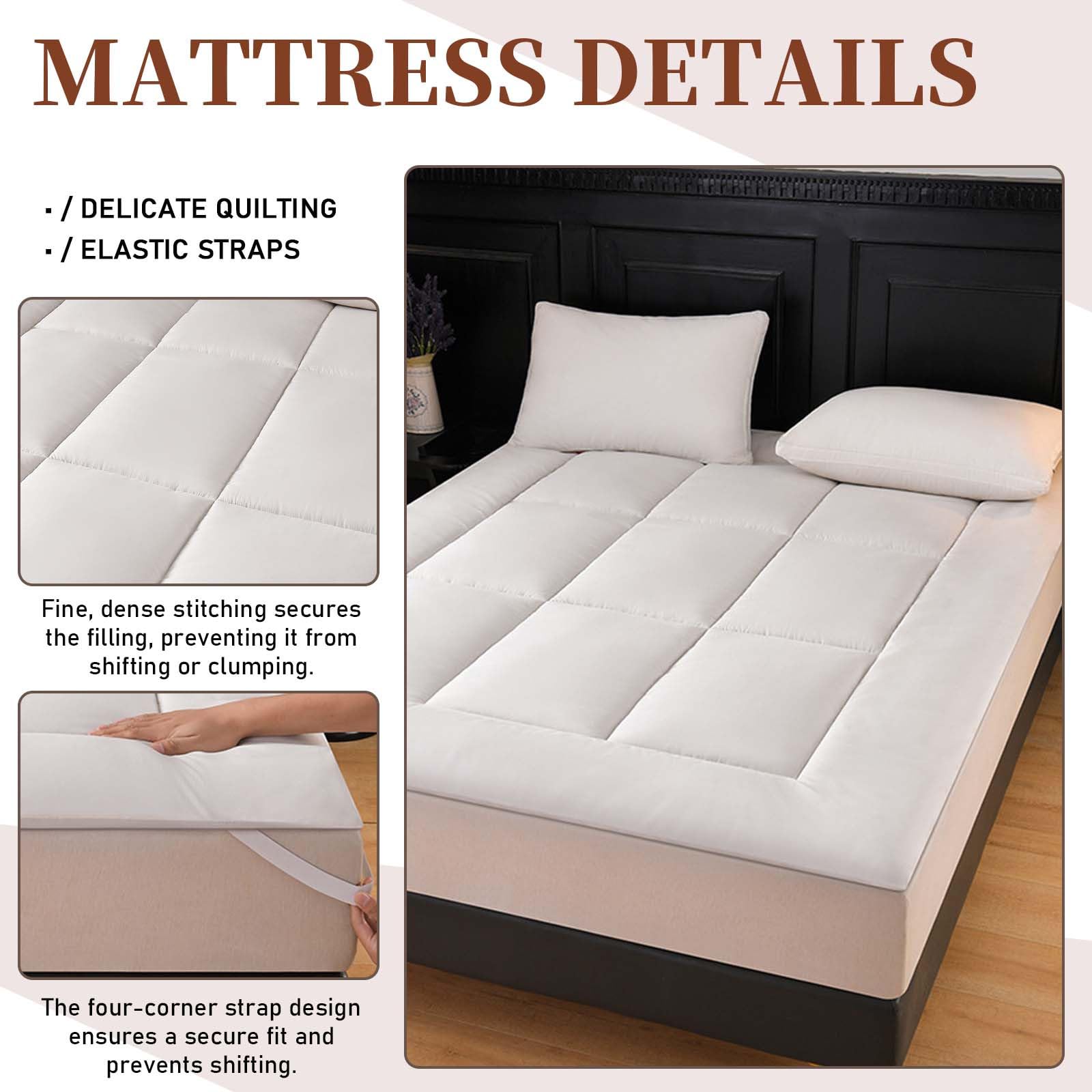 Wysokiej jakości miękka nakładka na materac 160 x 200 cm oddychająca bawełniana podkładka futon cienka i wygodna ochraniacz na łóżko idealna dla lepszej jakości snu