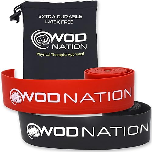 WOD Nation Muscle Floss Bands Recovery Band for Tack and Flossing Sore Muscles and Increasing Mobility Stretch Band Includes Carrying Case