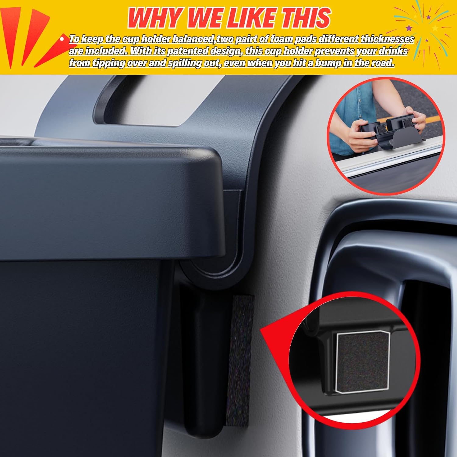 Extra Hanging Car Door Window Drink Coffee Cup Holder with Storage Organizer Tray | Coin Holder Change Organizer Fits Most Vehicles, Trucks Interior Car Gadgets Accessories