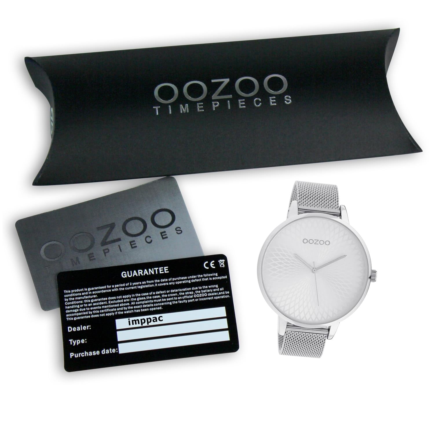 Oozoo Damenuhr mit Edelstahl Milanaiseband und Mandala Zifferblatt
