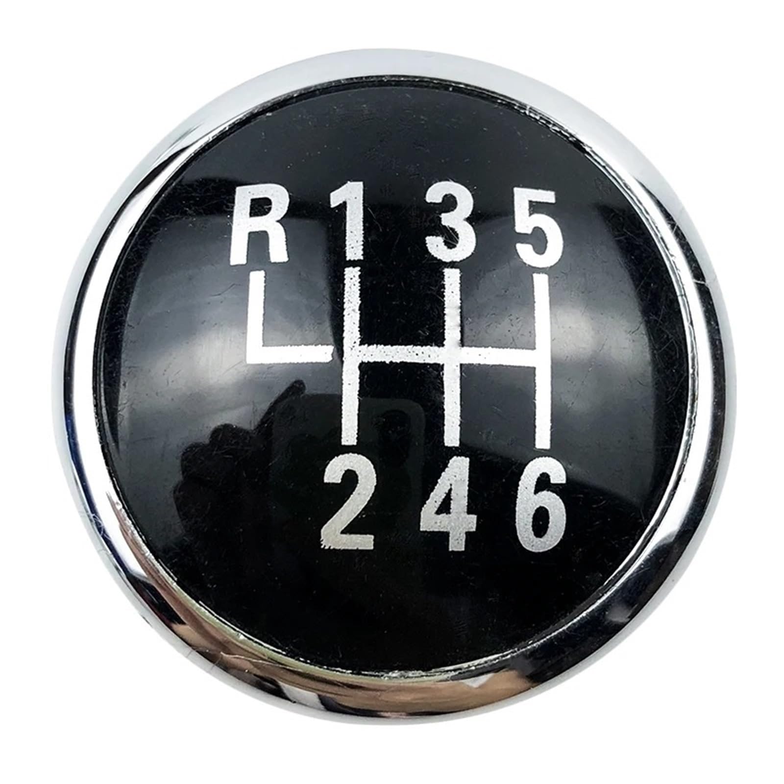 BWSDMZJQRT Car Gear Shifter Knob for VW for Polo 9N 9N2 2002-2010 Gear Shift Knob Speed Number Emblem Badge Car Accessories(6 Speed Black)