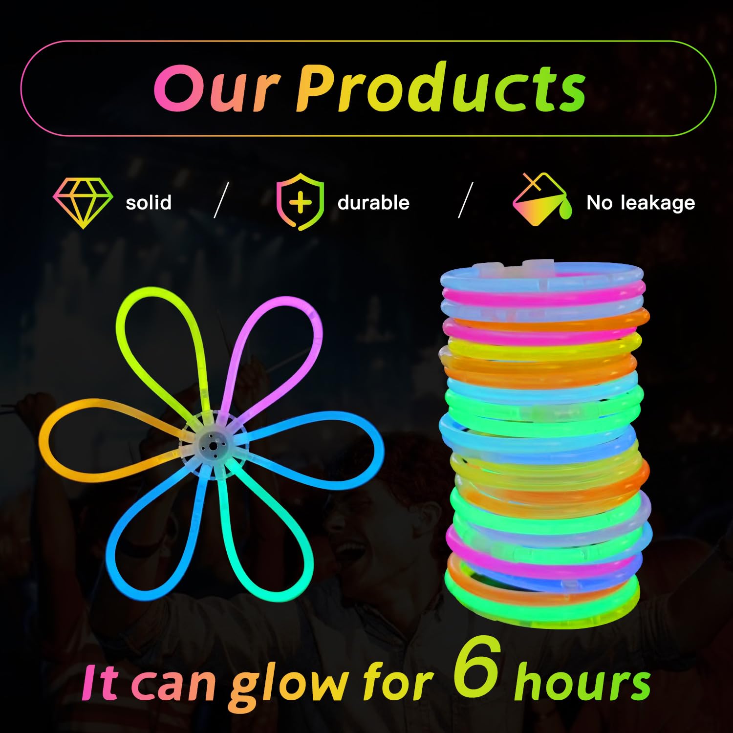 Besdiyart Knicklichter Party Set 378-teilig - Leuchtstäbe, Verbinder, Zubehör Für Feste