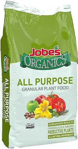 Jobe's Organics Fertilizante granular multiusos, fertilizante de fácil cuidado de plantas para verduras, flores, arbustos, árboles y plantas, bolsa