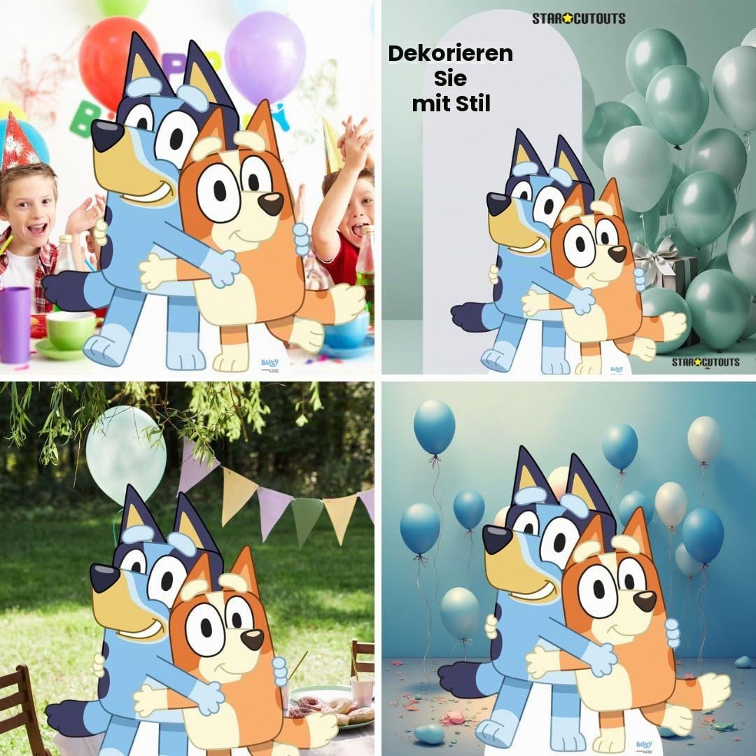 Star Cutouts SC4558 Pappaufsteller Bluey und Bingo – Bluey Theme Birthday Party – Bluey Birthday Supplies – Höhe 91 cm