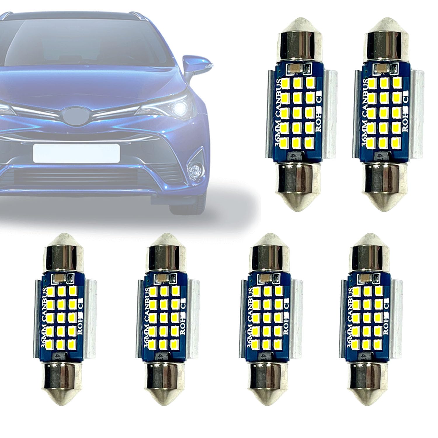 Safego 4x Lampadine LED C5W Canbus - Luci Interna Auto E Targa, Bianco 6000K, Senza Errori - Foto 10