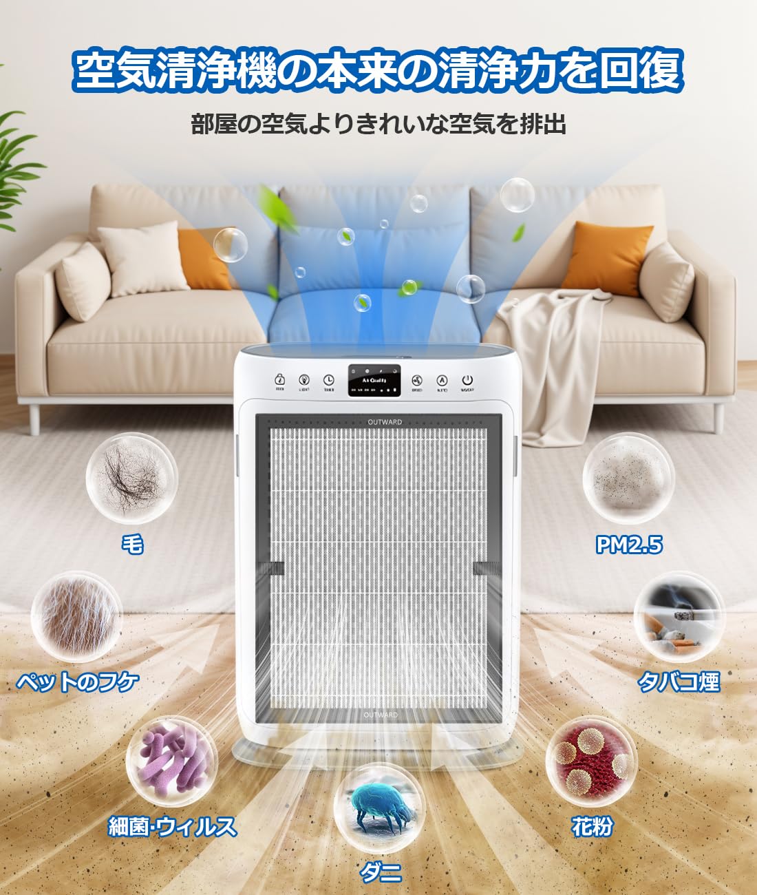 Amazon.co.jp: LUNINO空気清浄機 E-200 交換用 フィルター HEPA