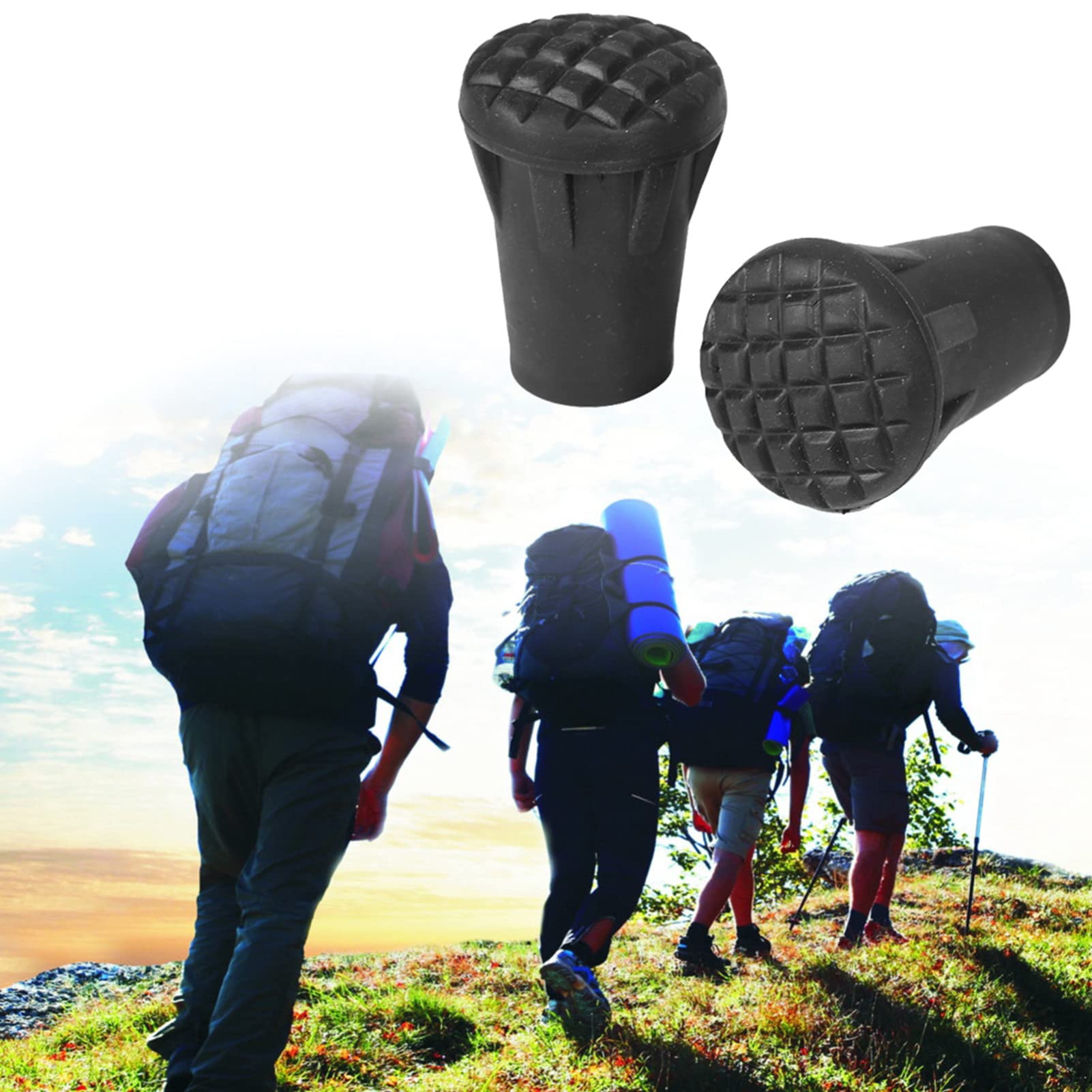 Embouts De Bâtons De Randonnée – Lot De 2, Polypropylène, Diamètre 2,3 Cm, Antidérapants, Compatibles Avec Tous Terrains