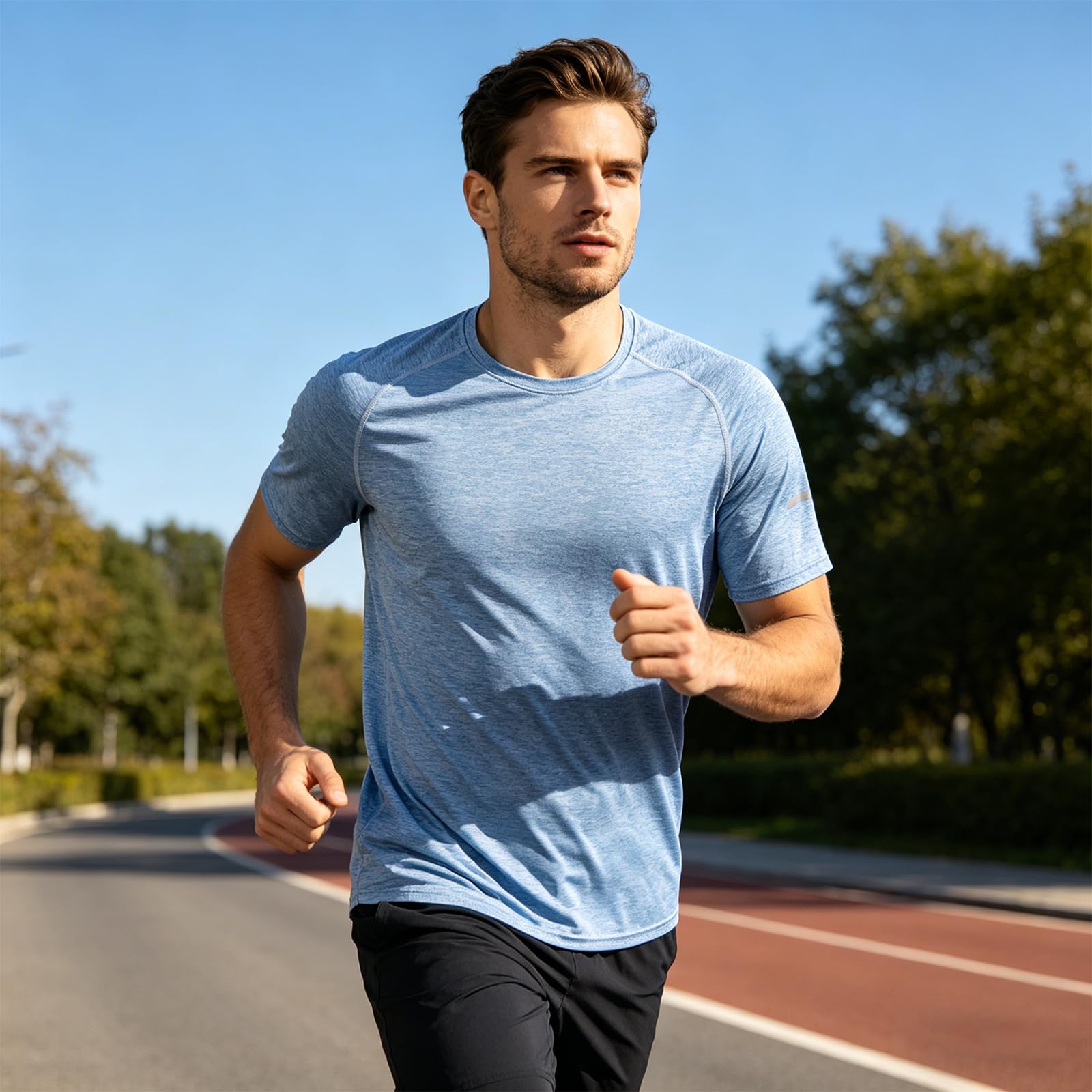 Camicie da palestra da uomo personalizzate, confezione da 3 magliette sportive a maniche corte con logo, traspiranti e ad asciugatura rapida