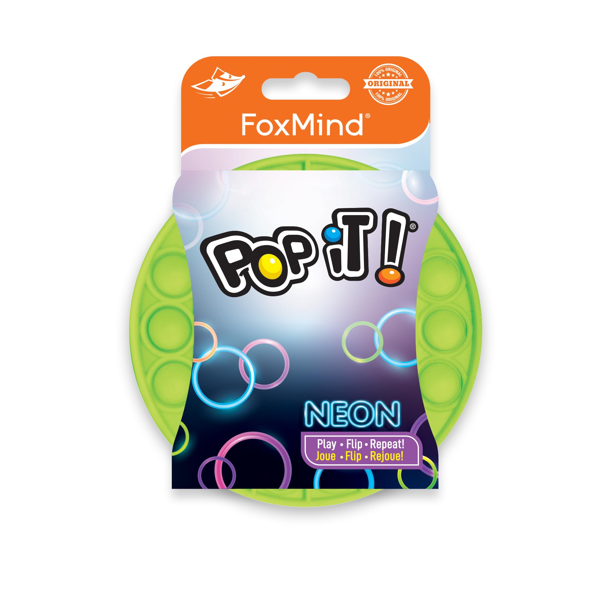 FoxMind Games: Pop It NEON Green, Origianl Pop It Fidget Toys