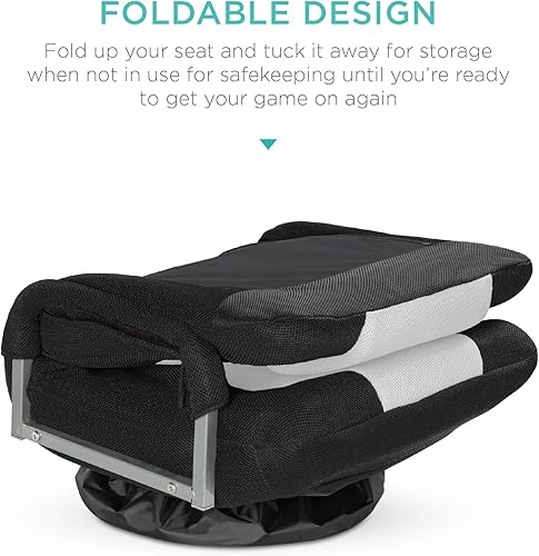 Miniatura 5 de Best Choice Products Silla giratoria para juegos de 360 grados, multiusos, para TV, lectura, juegos de video con soporte lumbar, asas para