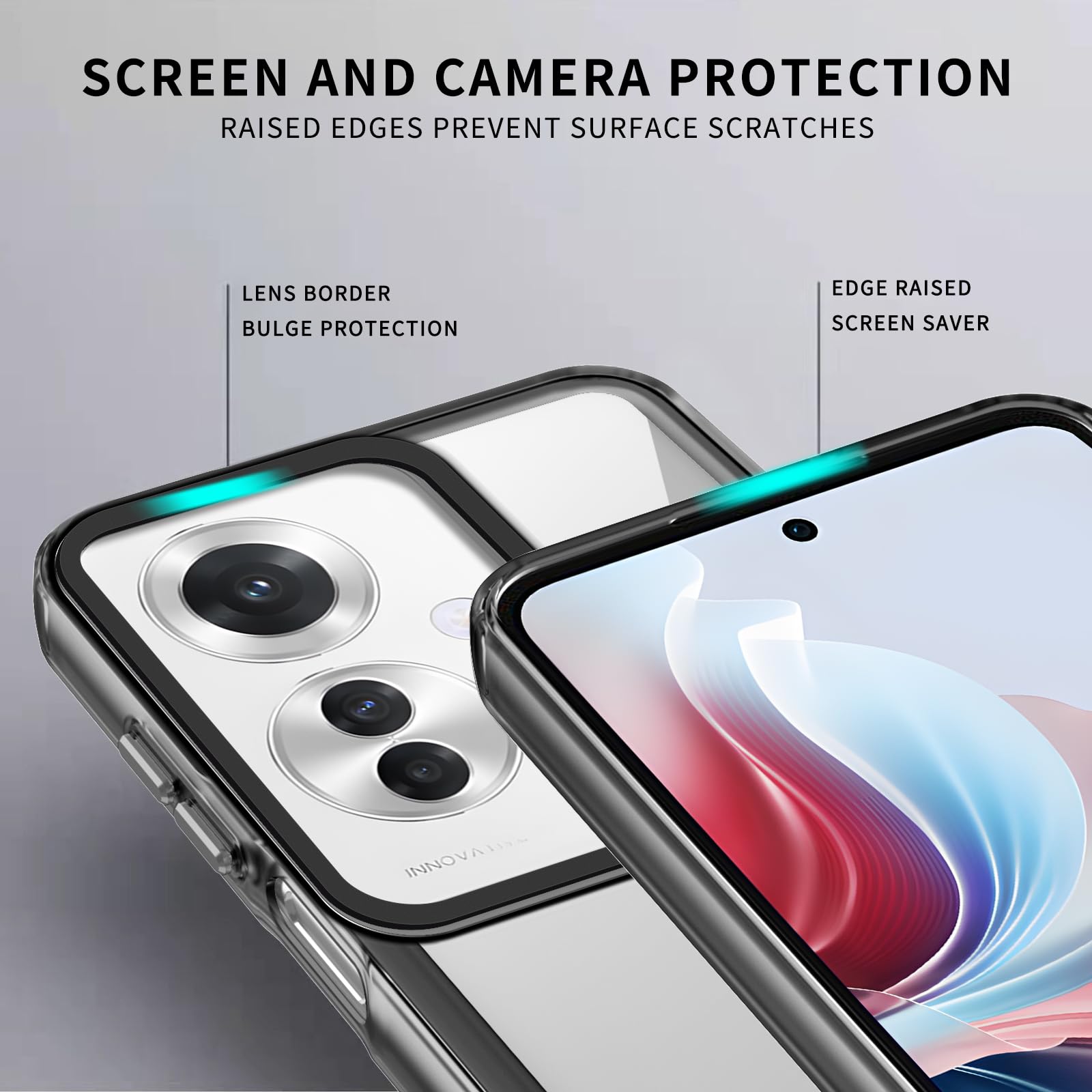 PanXCase Cover Trasparente per Xiaomi Redmi A3 / Poco C61 - Custodia Clear con Lens Protector Ultra Sottile Morbida Antiurto con Protezione Fotocamera (Viola