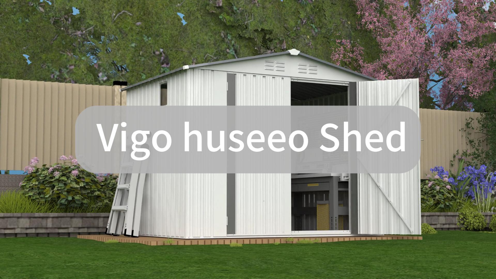 Amazon.com: Vigo huseeo 8x6FT Storage Shed, Outdoor Galvanized