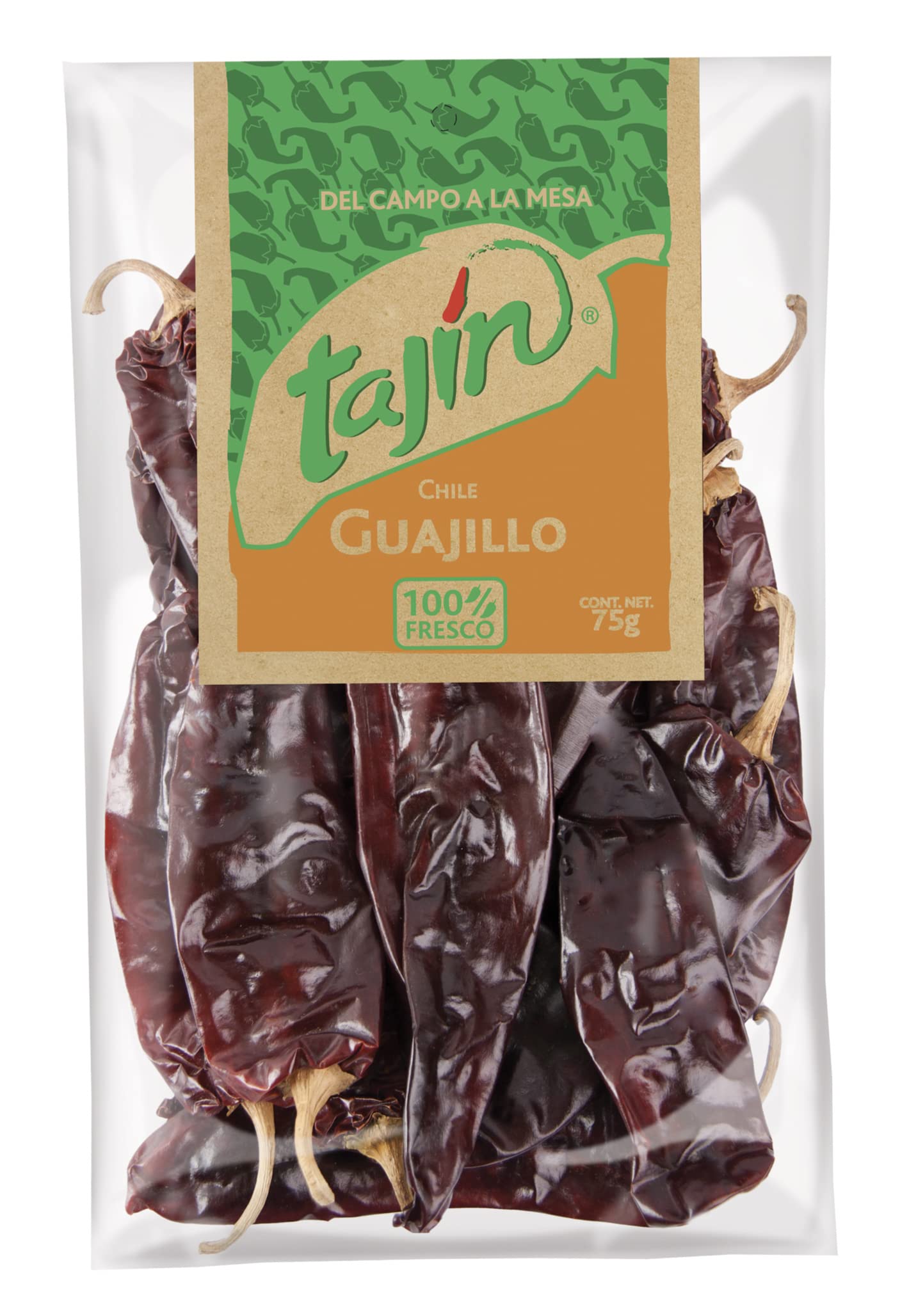 Dried Guajillo Chillies, Pack 75g - Chili Guajillo Seco TAJÍN 75g
