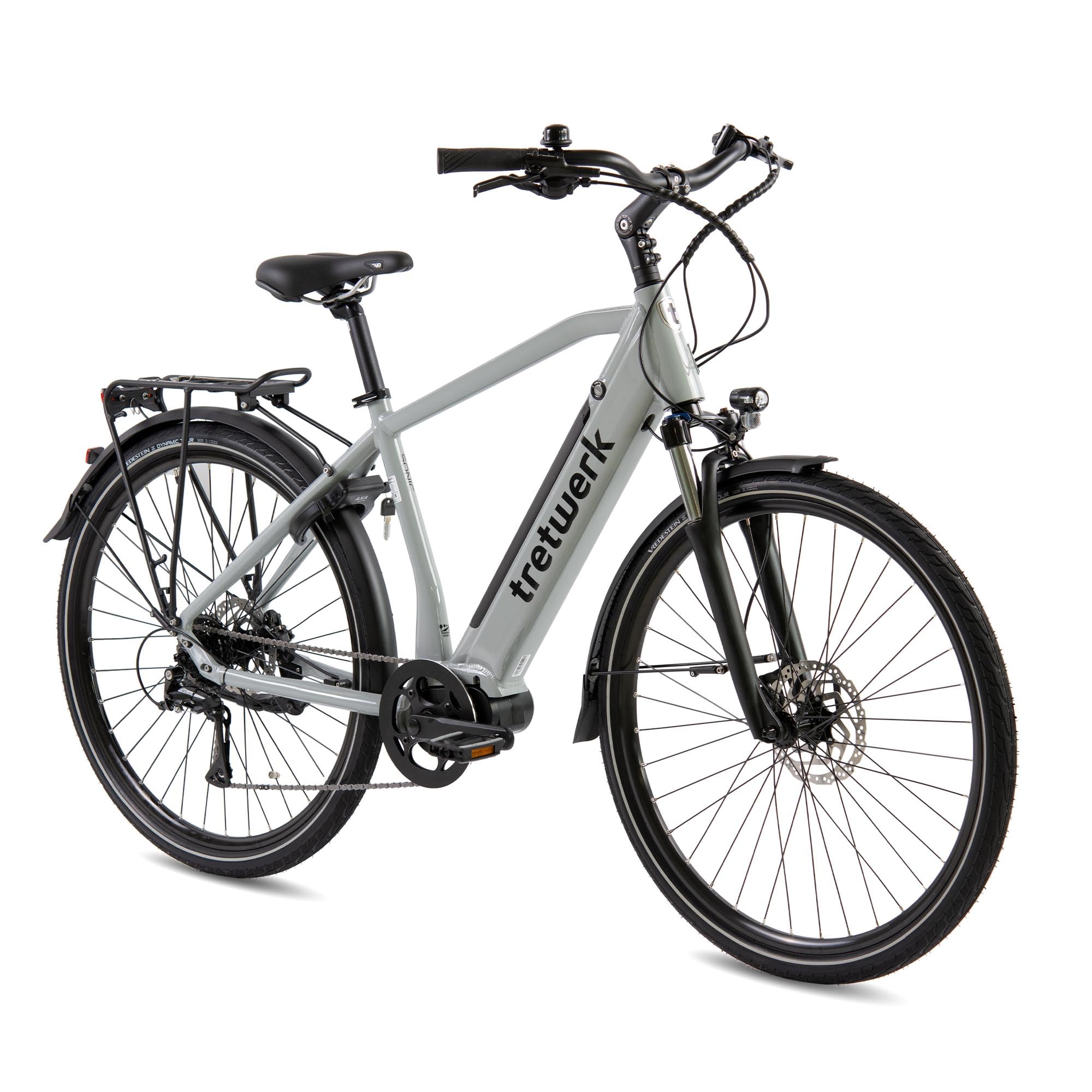 Tretwerk Sonic 28 Zoll Trekkingrad Herren Pedelec E Bike 8 Gang Fahrrad | grau 50 cm 160-180 cm Elektrofahrrad bis 130 km Trekking Fahrrad mit Federgabel