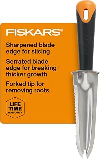 Fiskars Big Grip Garden Knife - Versatile Steel Weed Puller for Weeding, Digging, Planting & Root Removal