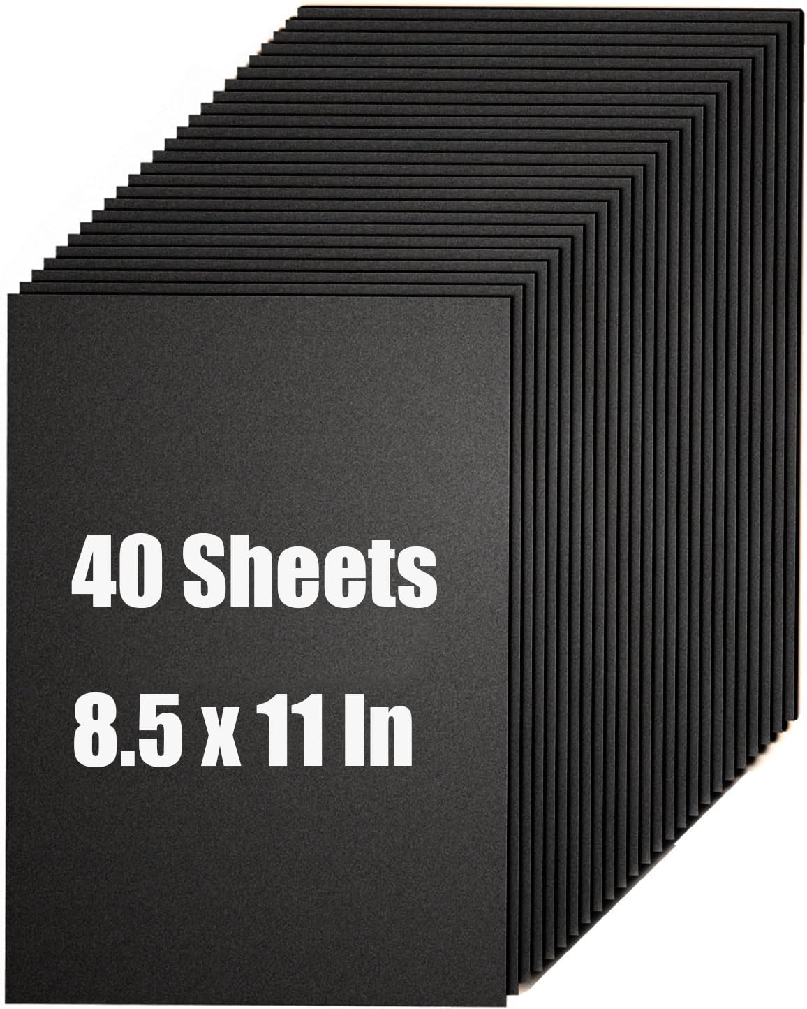 40 Sheets Black Cardstock 8.5 x 11 Inches, 200gsm Thick Card for Invitations, Menus, Wedding, DIY Cards Making, Stationary Printing