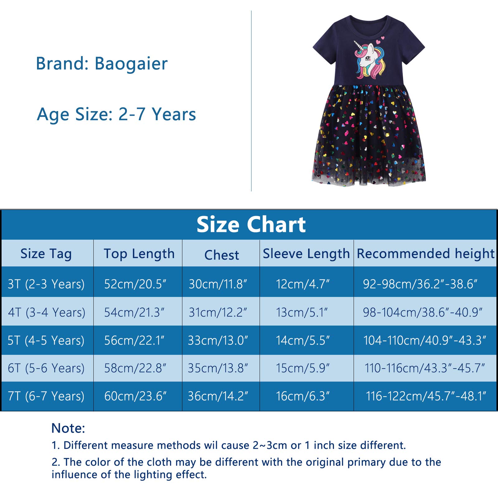 Vestido Niña Unicornio Algodón Lentejuelas Tul Cuello Redondo Vestidos Princesa Fiesta Verano Talla 2-7 Años