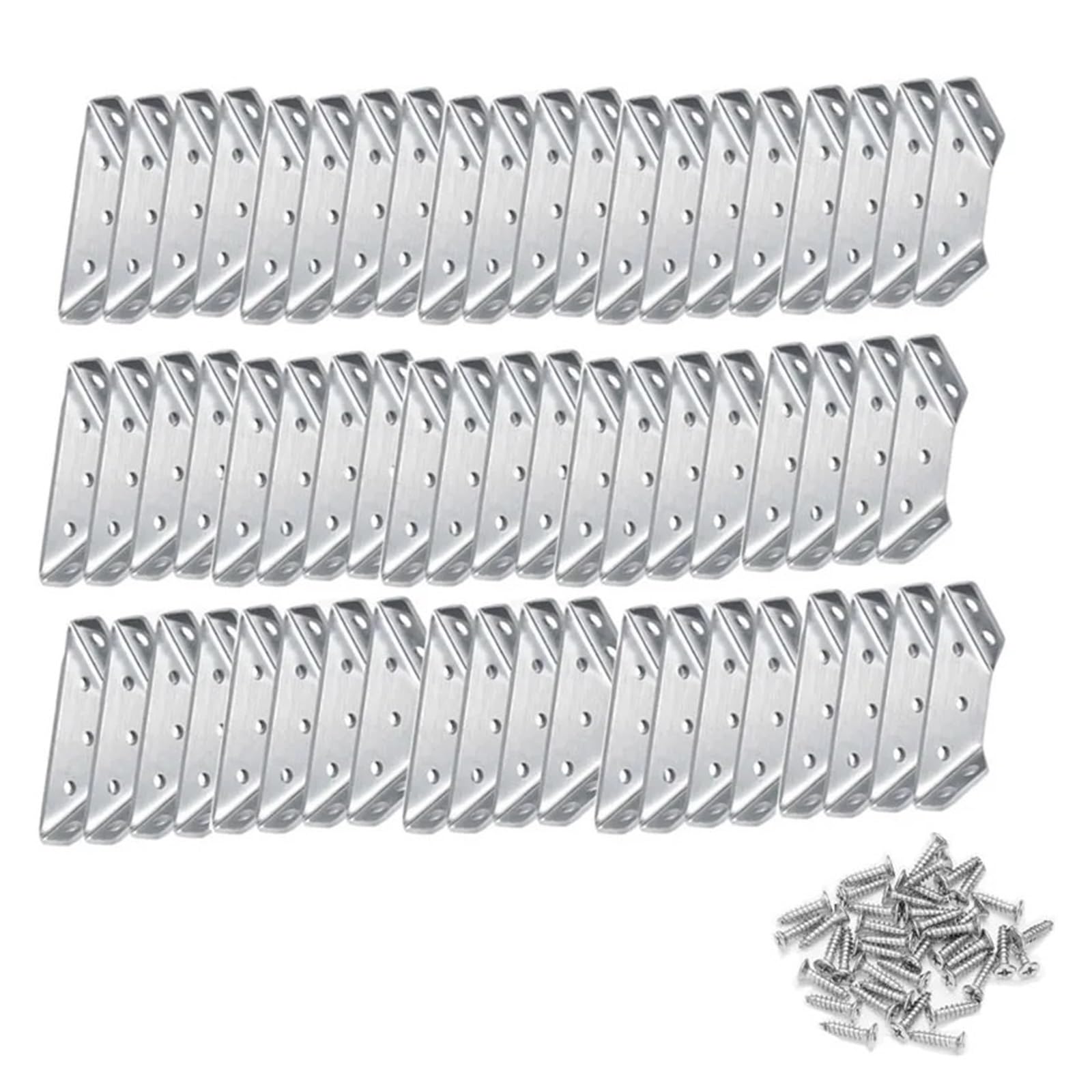Staffa triangolare da 4-60 pezzi con viti Connettore di supporto for mensola for mobili Staffe angolari Connettori sospesi(Silver 60pcs)