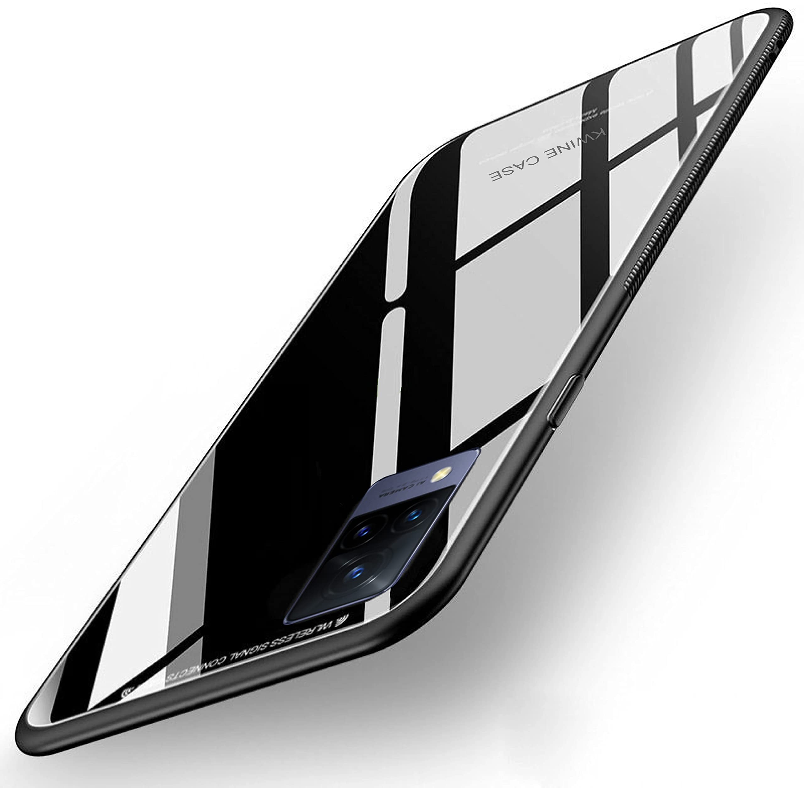 Spazy Case® Vivo V21 5G Luxurious Toughened Glass Back Case with Shockproof TPU Bumper Case Cover Designed for Vivo V21 5G -Black (B093Y12352) Amazon Price History, Amazon Price Tracker