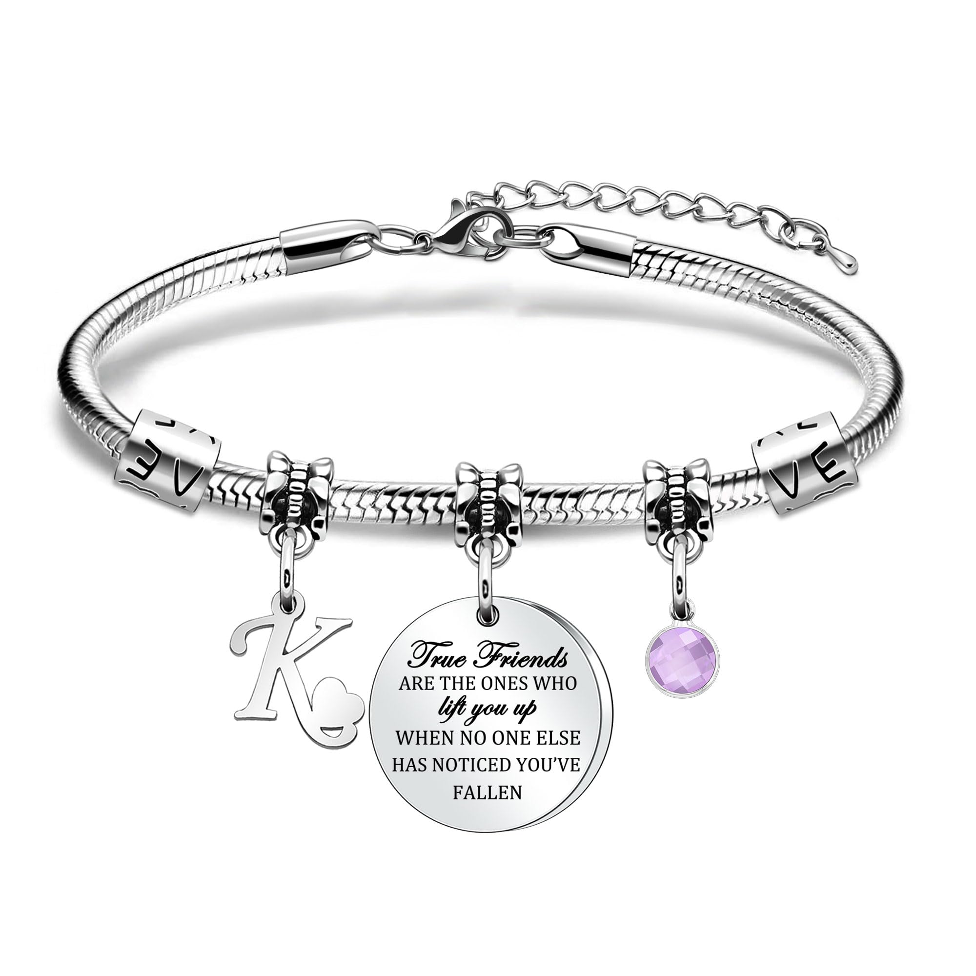 ZCHXDFriendship Bracelet Initial Bracelet for Best Friends Sister Girl Women, Letter A-Z Bracelet Letter Brscelet for Christmas Birthday Graduation Gifts Silver Jewellery Bangle