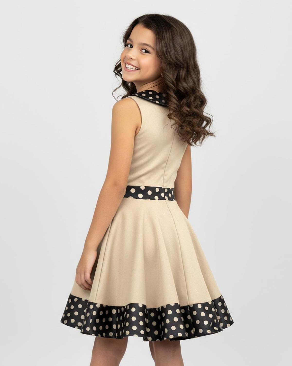 BlackButterfly Kids 'Zoey' Vintage Polka Dot 50's Girls Dress - Image 5