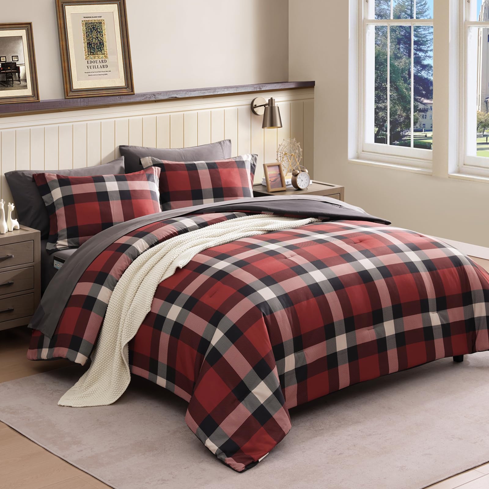 Plaid Comforter Set - Farmhouse Style -17 Plaid Comforter Set - Farmhouse Style -17