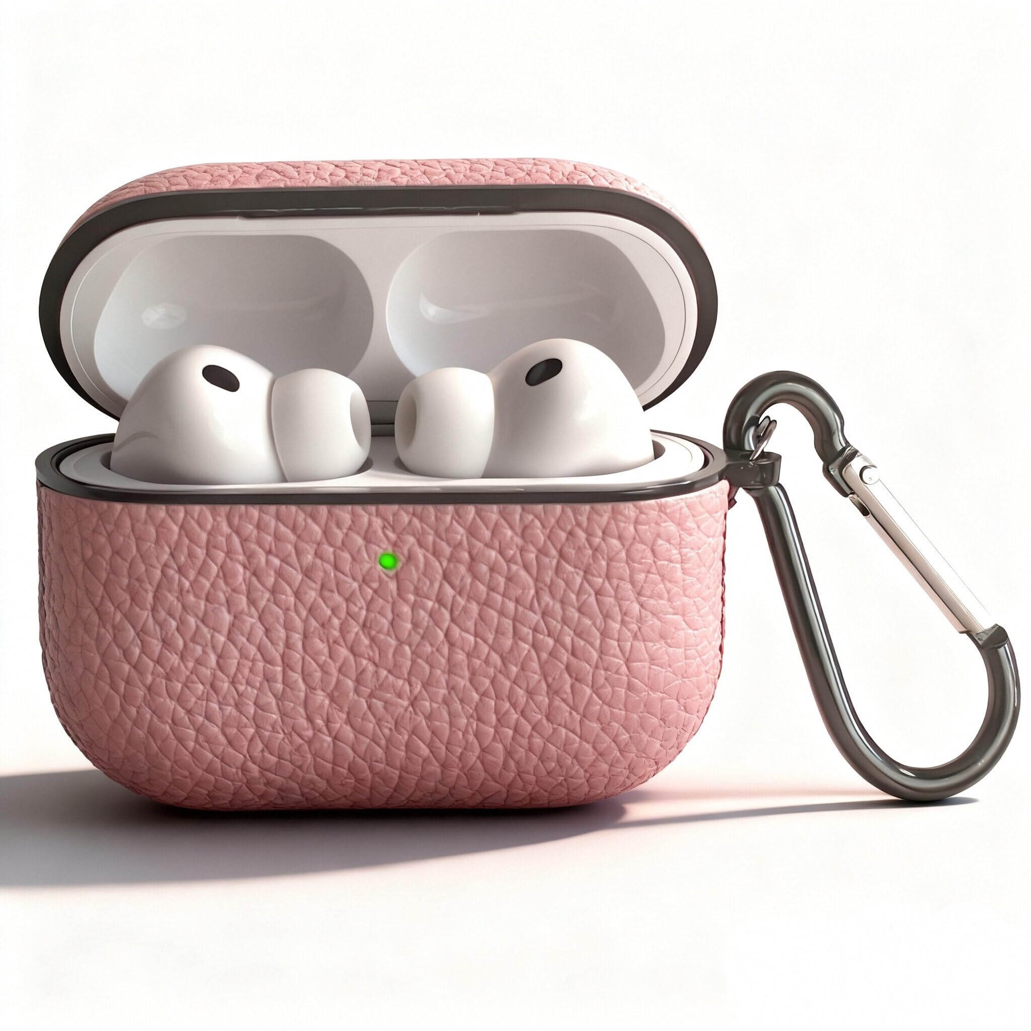 for Leather AirPods Pro 3 Case 2025|Cute Hard Air Pods Pro 3 Case (Model A2700​​/A2931)|with Keychain|Retro Airpod 3 Pro Cases for Man Women(Pink)