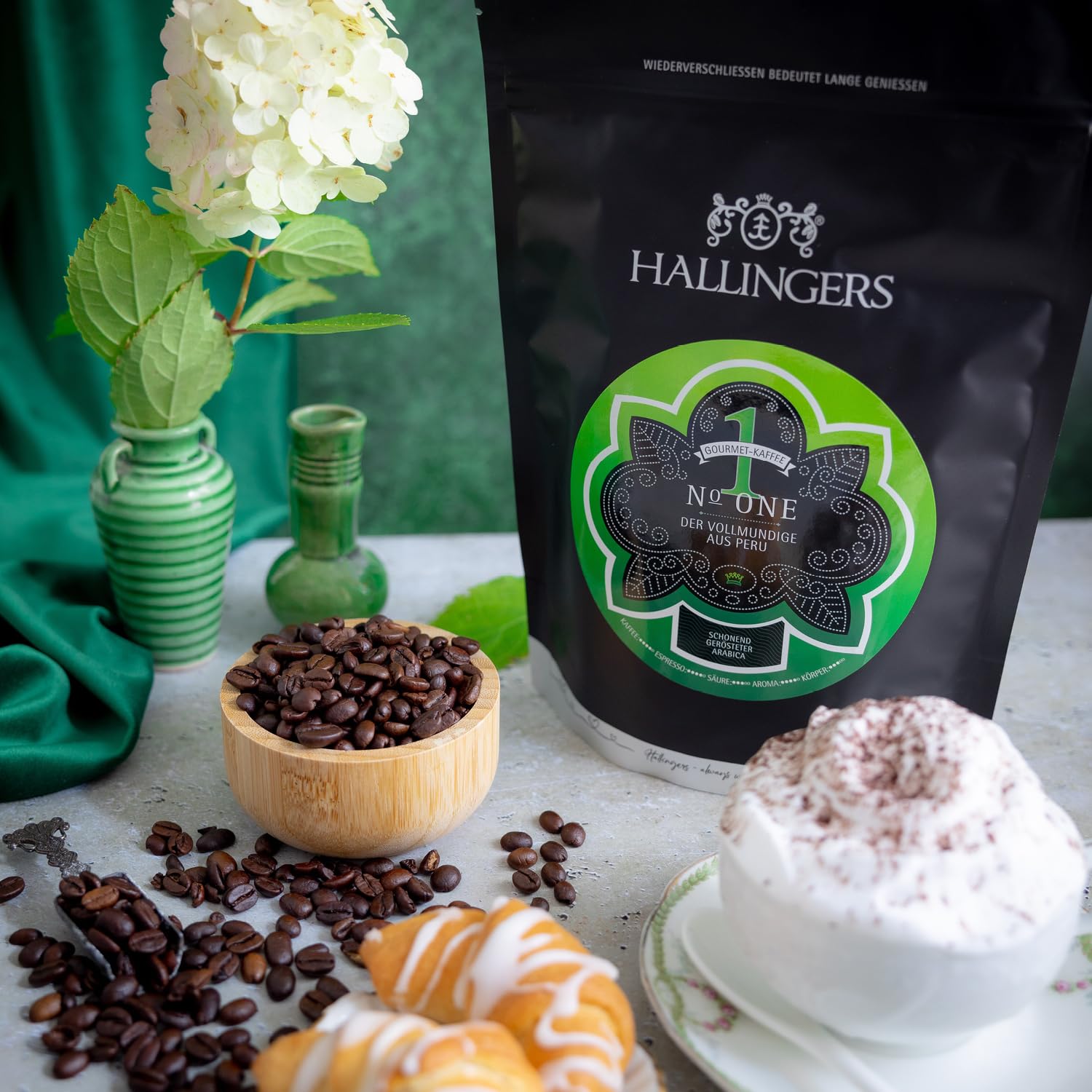 Hallingers Genuss Manufaktur Edel-Kaffee Geschenk-Set - schonend langzeitgeröstet bei niederen Temperaturen 10x "No. One" aus Peru, Geschenkidee für Frauen Männer