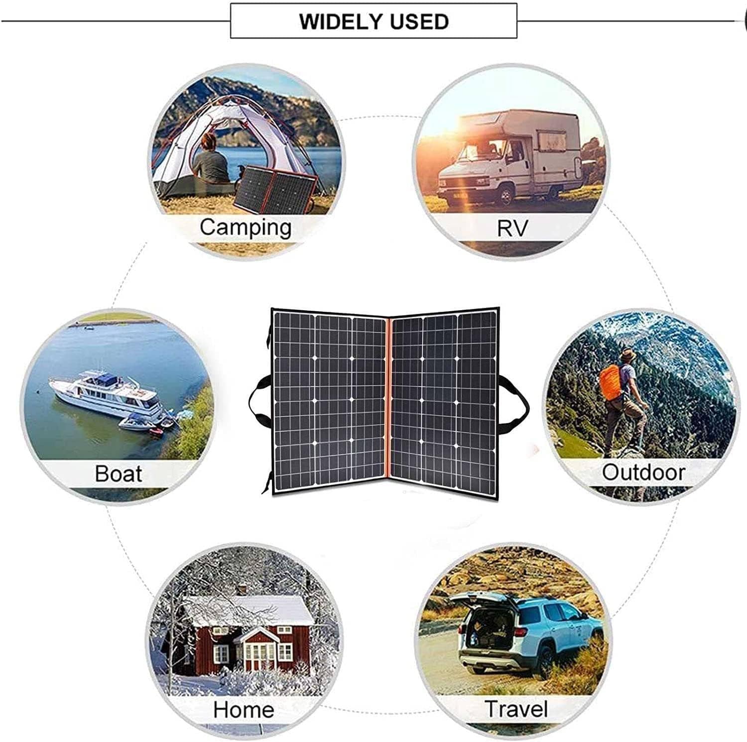 Kit De Panneau Solaire Pliable Monocristallin Portable Léger avec Sortie USB De Contrôleur pour Bateau De Camping-Car RV