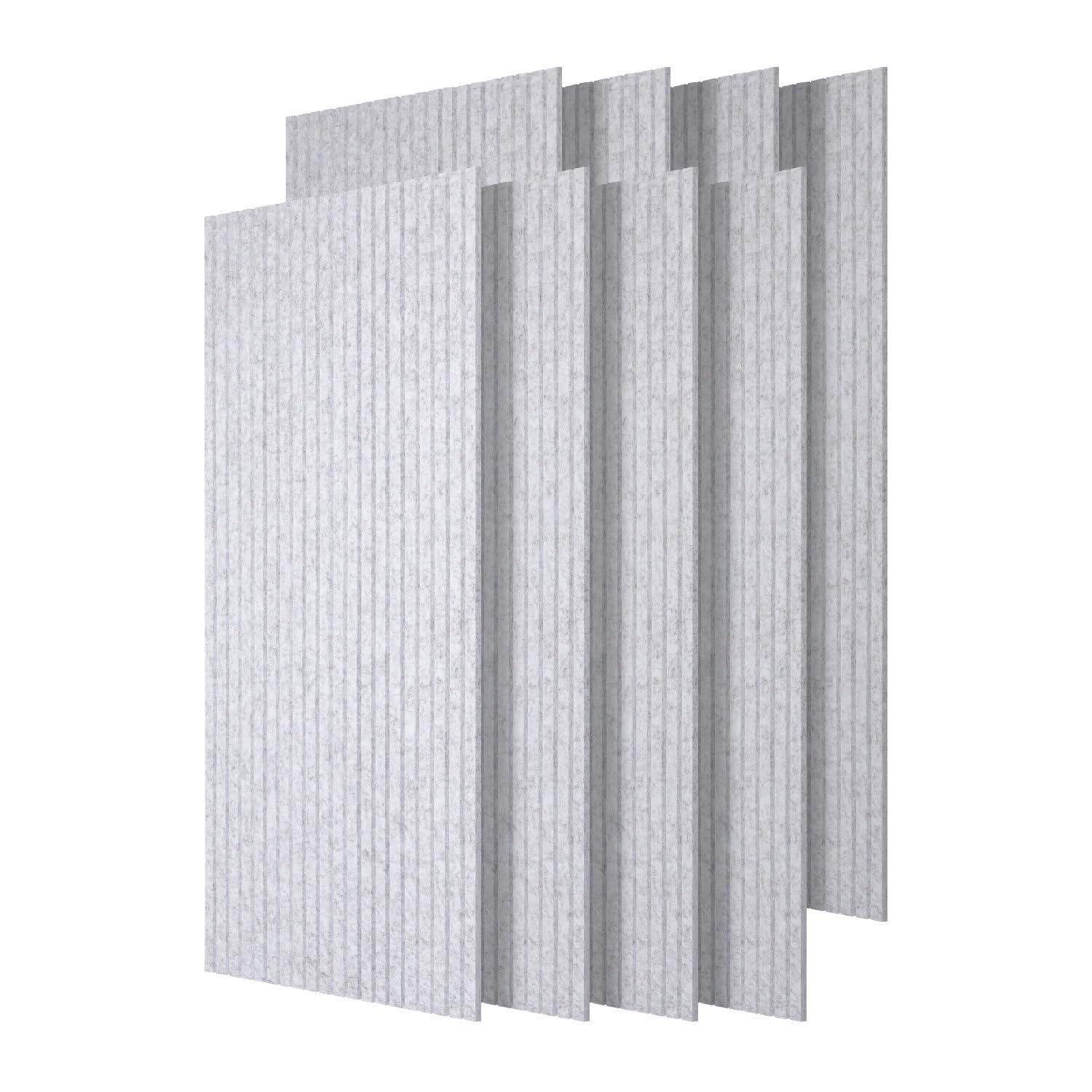 Paneles acústicos autoadhesivos, 8 unidades, 120 x 60 x 0,9 cm, placas de aislamiento acústico para oficina moderna, salón, estudio de música, dormitorio, cine en casa, panel acústico, gris