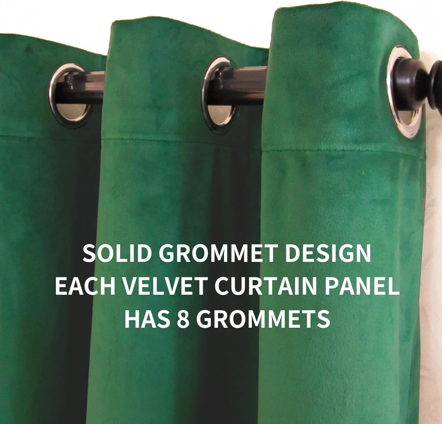 Emerald Green Velvet Curtains 84 Inches 2 Panels Set - Super Soft Grommet for Living Room, Noise Reducing, Room Darkening, Luxury Bedroom Decor W52 x L84 Inches