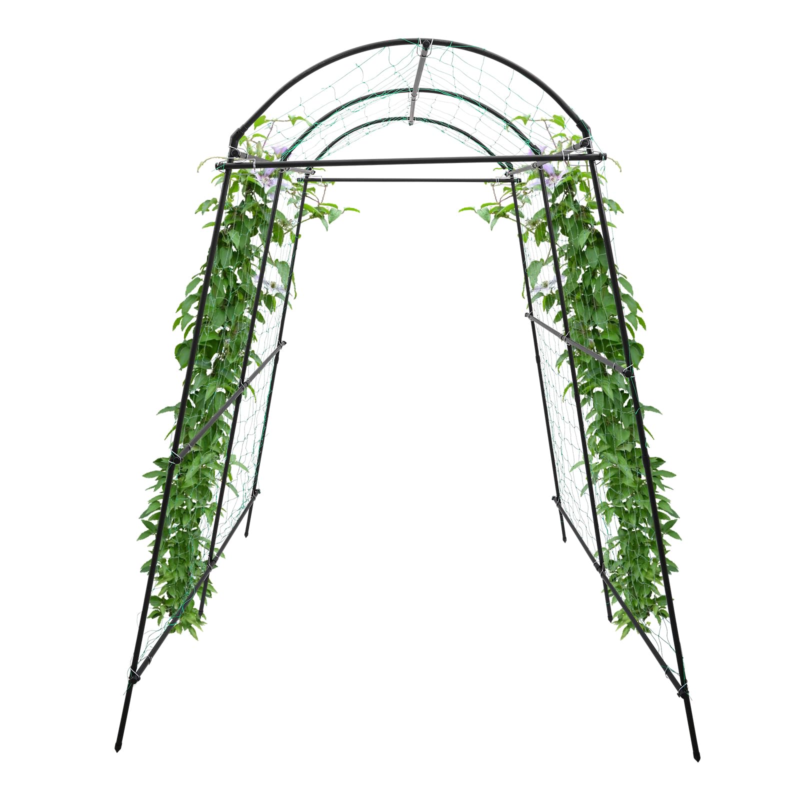 Grande arche de jardin pour plantes grimpantes de 2,3 m de haut en métal avec treillis de vigne grimpant pour plantes grimpantes en plein air, légumes, fruits et fleurs