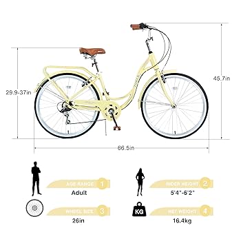 Amazon.co.jp: BGGFNZ レディース ビーチクルーザーバイク 26