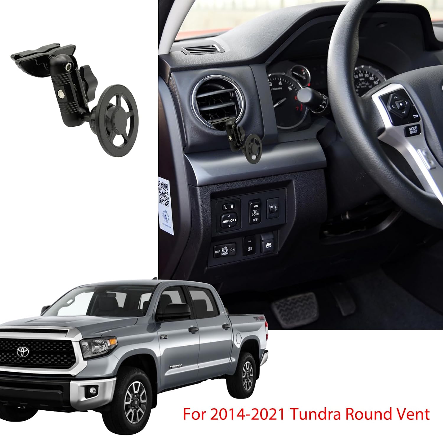 Phone Mount for 2014-2021 Tundra, Magnetic Air Vent Phone Holder Compatible with iPhone 12-17 Series & MagSafe Case