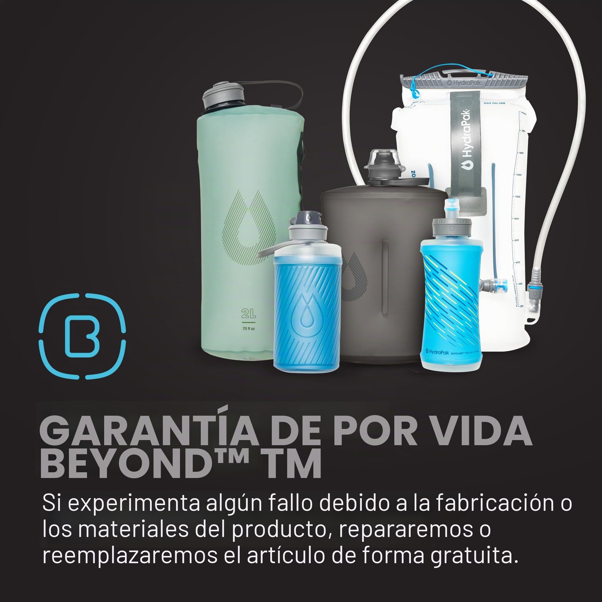 HydraPak UltraFlask Speed - Paquete de 2 botellas de agua plegables de 500 ml para chalecos de hidratación y paquetes de correr con tapa fácil de abrir (500 ml)