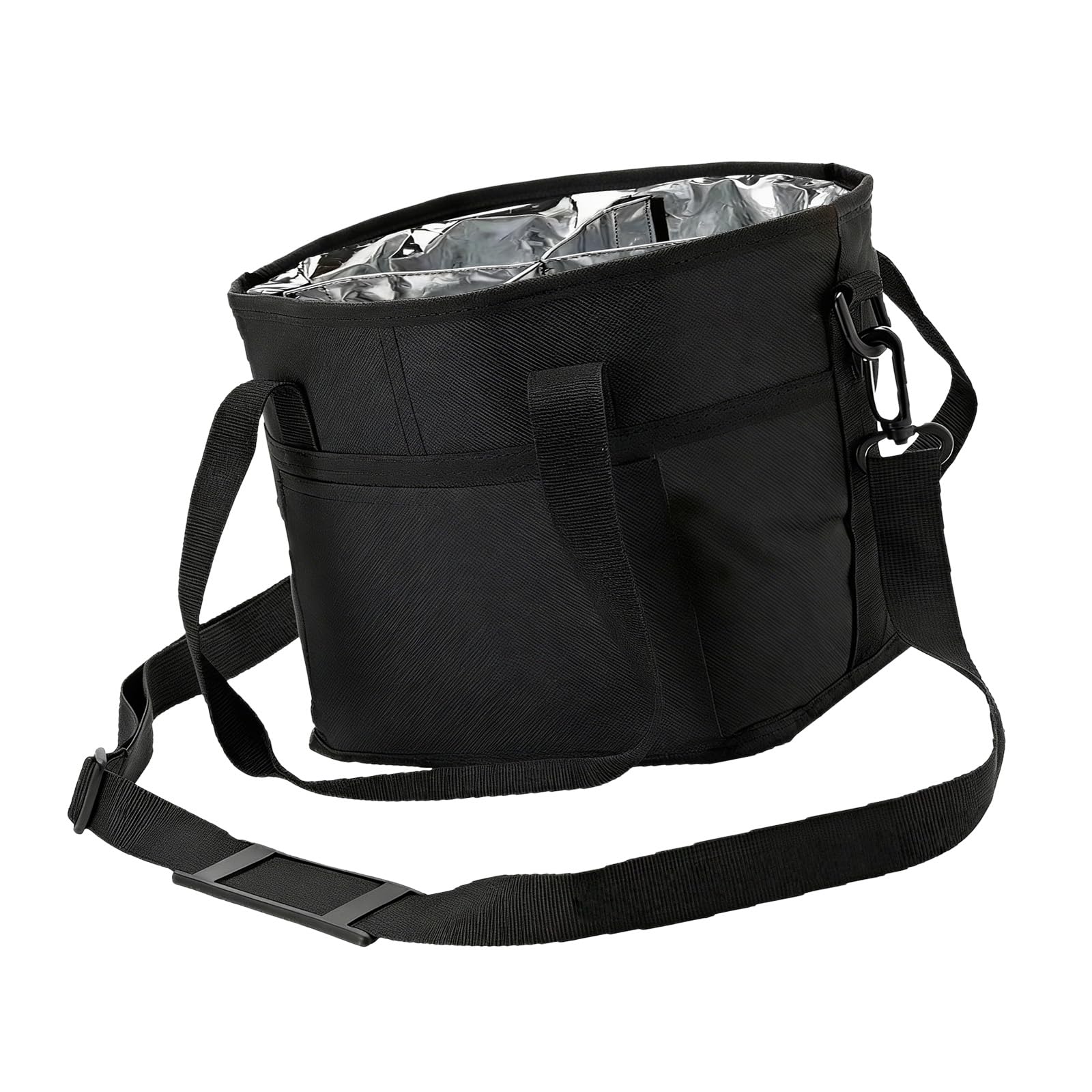 FOLODA Spill Proof Beverage Holder Organizers for Cars with Top Handle and Shoulder Strap 4 Compartment Drink Holder Leakproof Drink Carriers