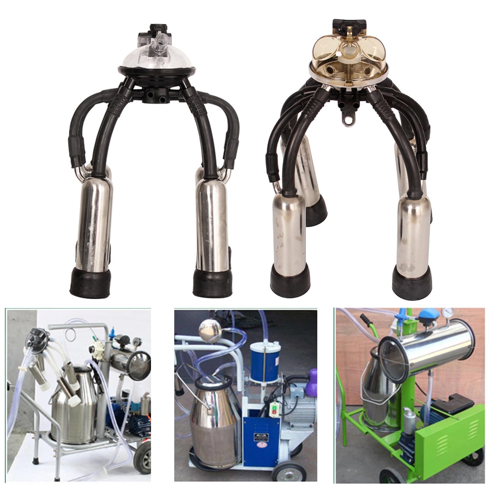 Ensemble de tasses à lait de vache 240 CC/300 CC/300 CC facile à suspendre et à transporter pour machine à traire sous vide