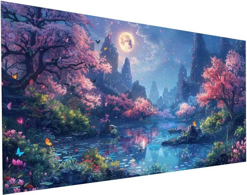 Diamond Painting Adulte XXL Arbre et Rivière 90x180 cm | Kit Complet de Broderie Diamant 5D