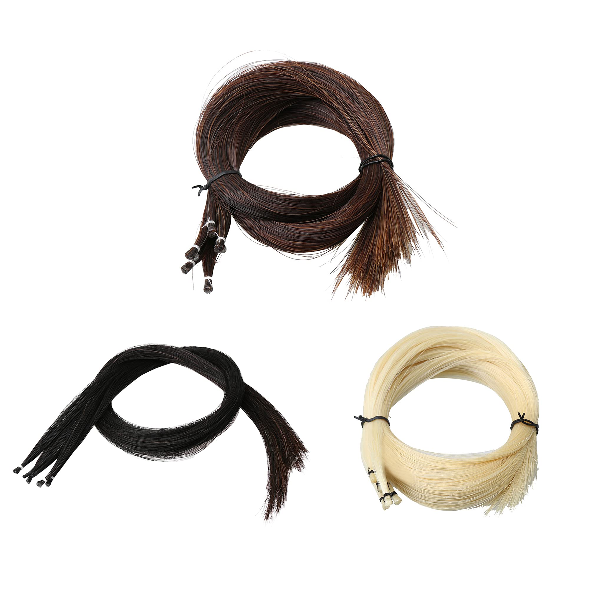 Trois garanties crin de crin de cheveux d'arc de violon de pour le remplacement d'arc de violon 83 cm