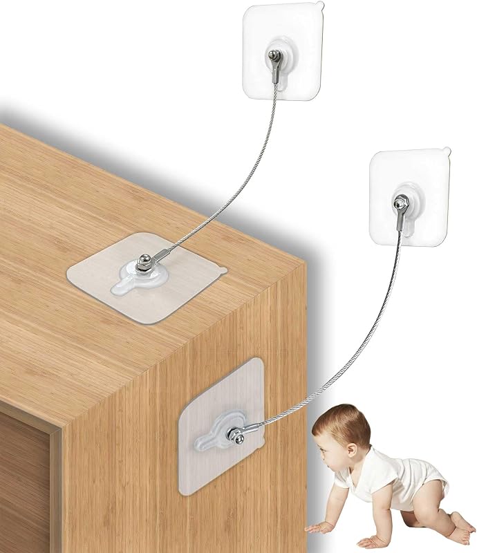 10 Pack, 12 inches Furniture Anchors Kit for Baby Proofing, Adhesive TV Safety Straps Use to Prevent Falling and Anti Tip, No Drill Dresser Or Cabinet to Wall Anchors (xicveiuz)