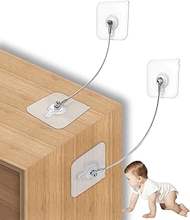 10 Pack, 8 inches Furniture Anchors Kit for Baby Proofing, Adhesive TV Safety Straps Use to Prevent Falling and Anti Tip, No Drill Dresser Or Cabinet to Wall Anchors (xicveiuz)