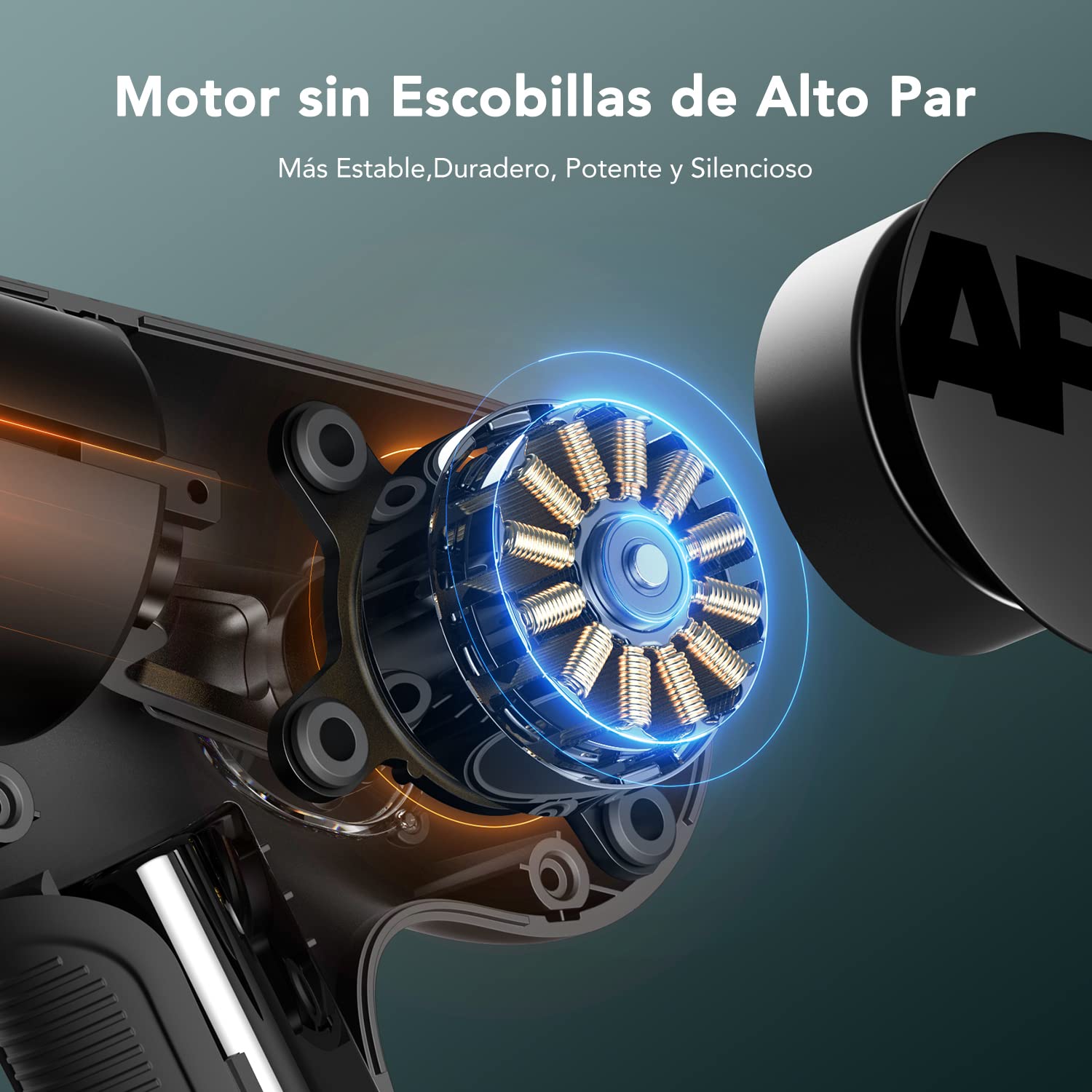 Opove Pistola de Masaje Muscular 14,5 mm, Pistola Masajeadora Muscular con diseño ergonómico, Adecuado para la relajación muscular del cuello, la espalda, los hombros y las piernas, Apex Negro