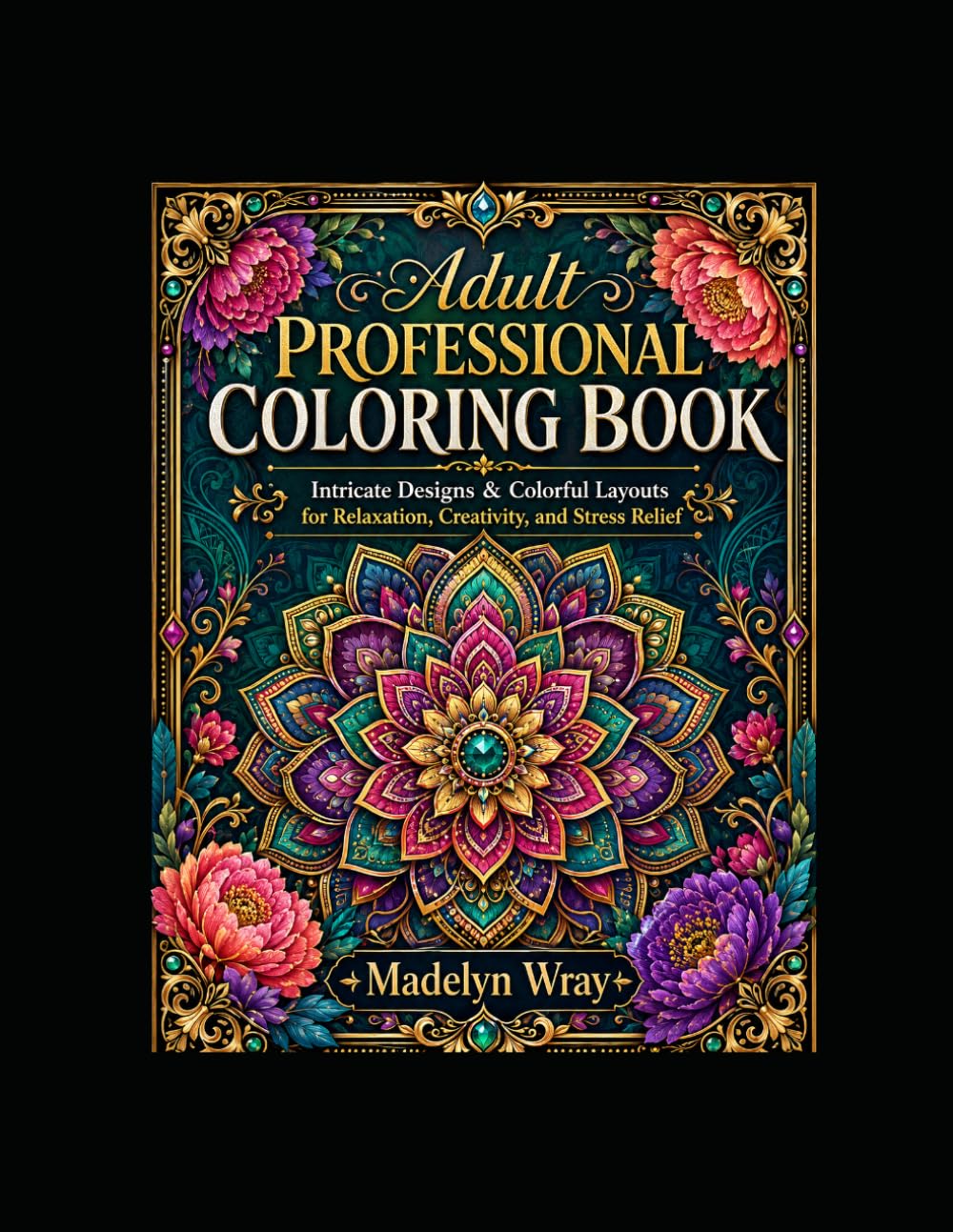 Adult Professional Coloring Book: Intricate Designs & Colorful Layouts for Relaxation, Creativity, and Stress Relief