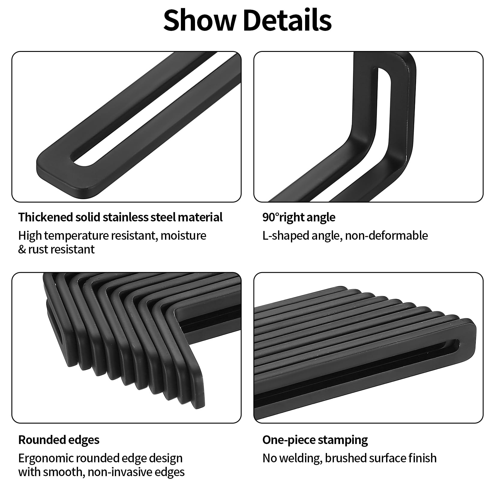 10 Pcs Corner Brackets for Wood Black Metal L Shaped - Image 3