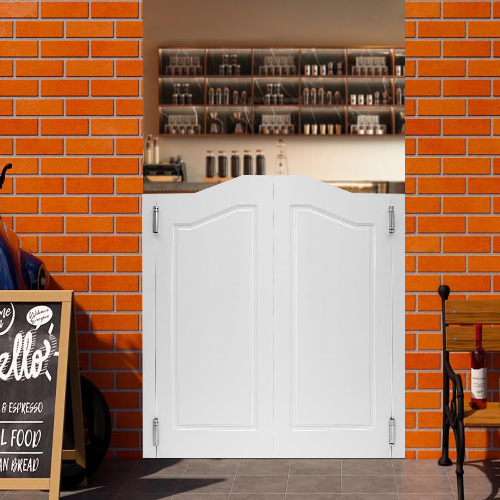 Saloon Swing Door With Self Closing Hinges Pine For Restaurant Home 91 X 106.5 Cm