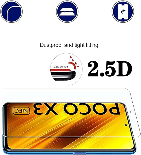 Miniatura 4 de Paquete de 3 protectores de pantalla de vidrio templado fáciles de instalar, antiarañazos HD, antihuellas, sin burbujas, protector de pantalla de