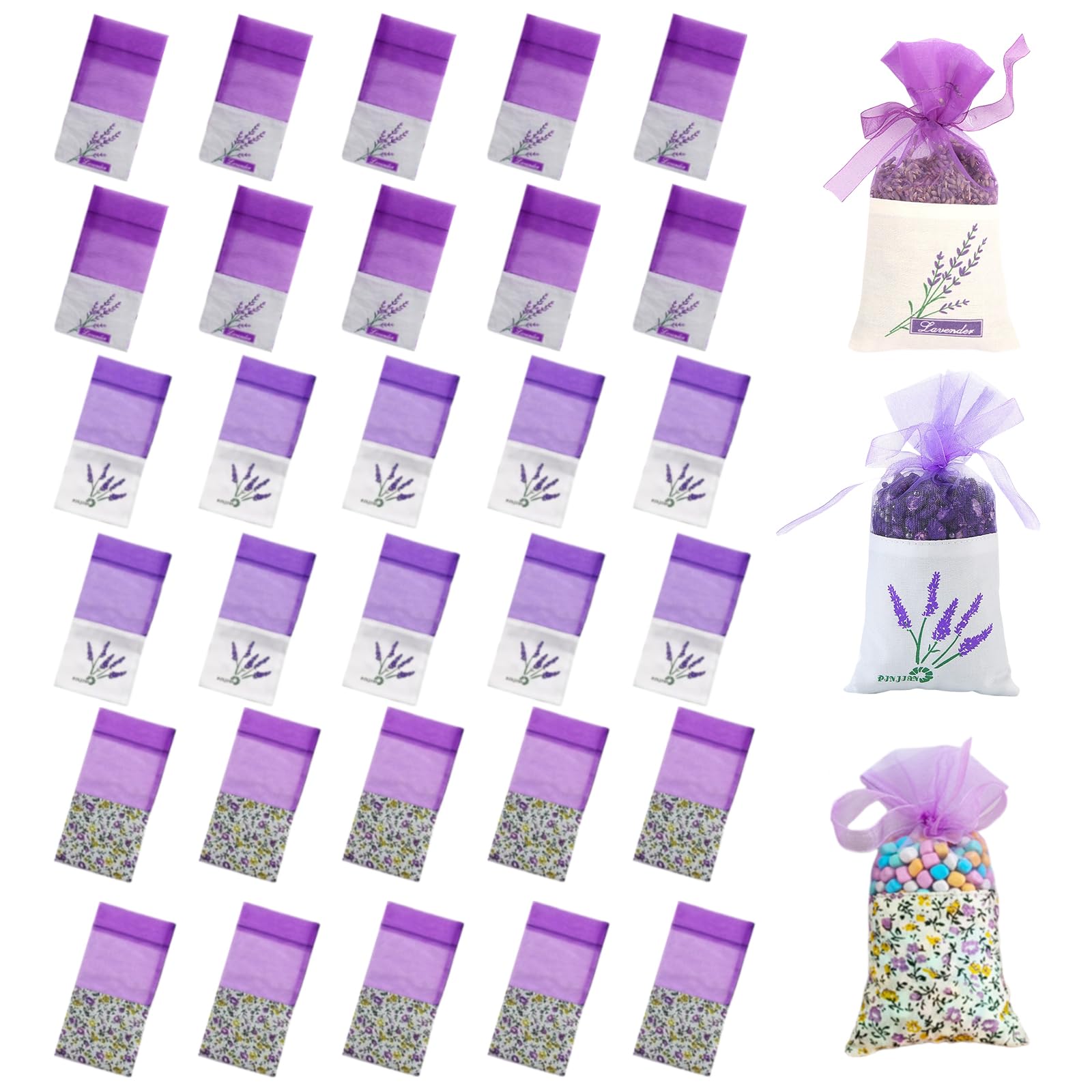 30 Piezas Vacías Bolsas Lavanda Saquitos De Lavanda Pequeño Exquisito Práctico Guardar Lavandas Especias Hierbas Puede Hacer Saquitos Perfumados Colocar Armarios Armario Coches(Púrpura)